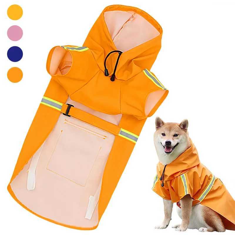 Dog Raincoat Small Large Dogs Waterproof for Clothes Reflective Dogs Rain Poncho Hooded Jacket Raincoat Chihuahua Pet SuppliesXJ250121
