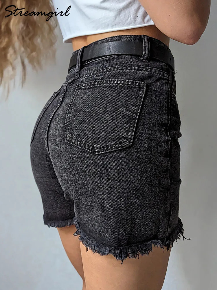 Streamgirl Blue Womens Denim Shorts Summer High Waist Casual Chic Loose Jean Shorts For Women Summer Denim Short Femme 250114