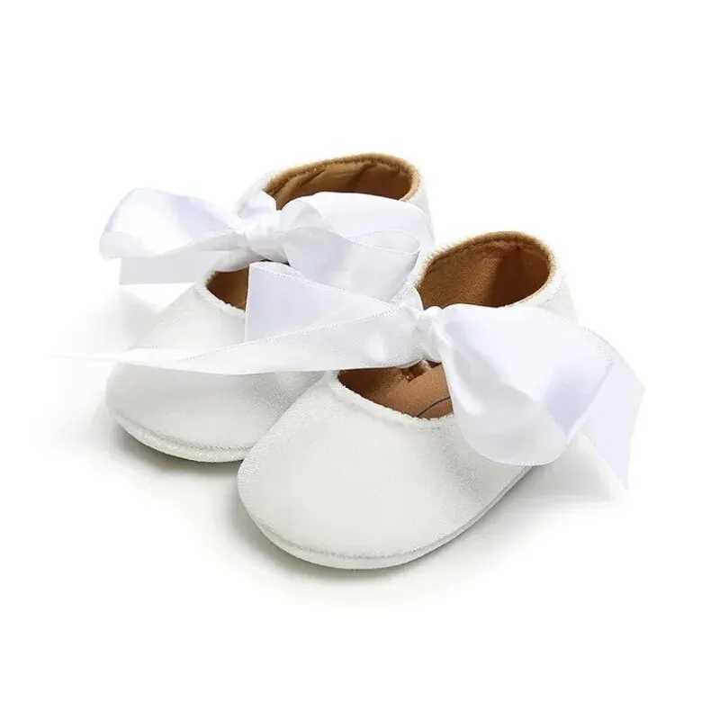 Meckior Baby Girl Shoes Princess Ballet Slippers Non-slip Flat Soft-sole Cotton Rubber Crib Butterfly-knot Infant First Walkers X250129
