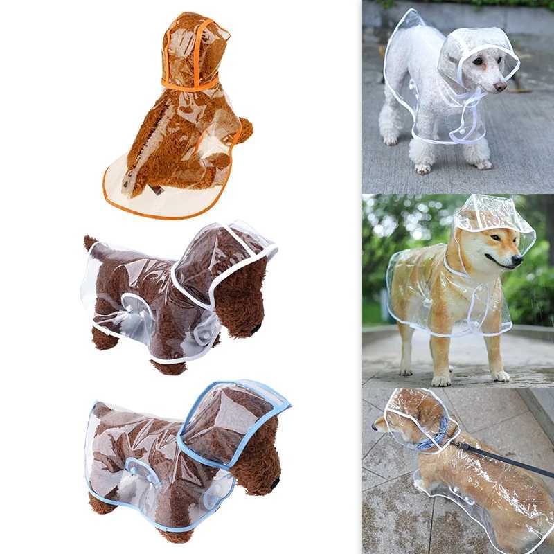 1PC Waterproof Dog Coat Rain Jacket Pet Clothes Puppy Raincoat Transparent Hoody Clothing for DogsXJ250121