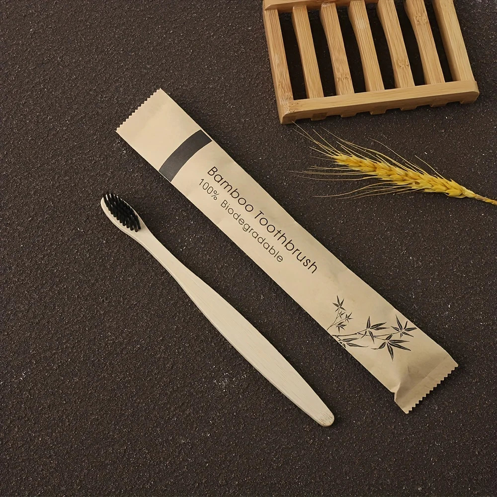 Bamboo ToothbrushIndependent Packaging With Kraft PaperEnvironmentally Friendly and Simple Adult Household UseIndependent 250115