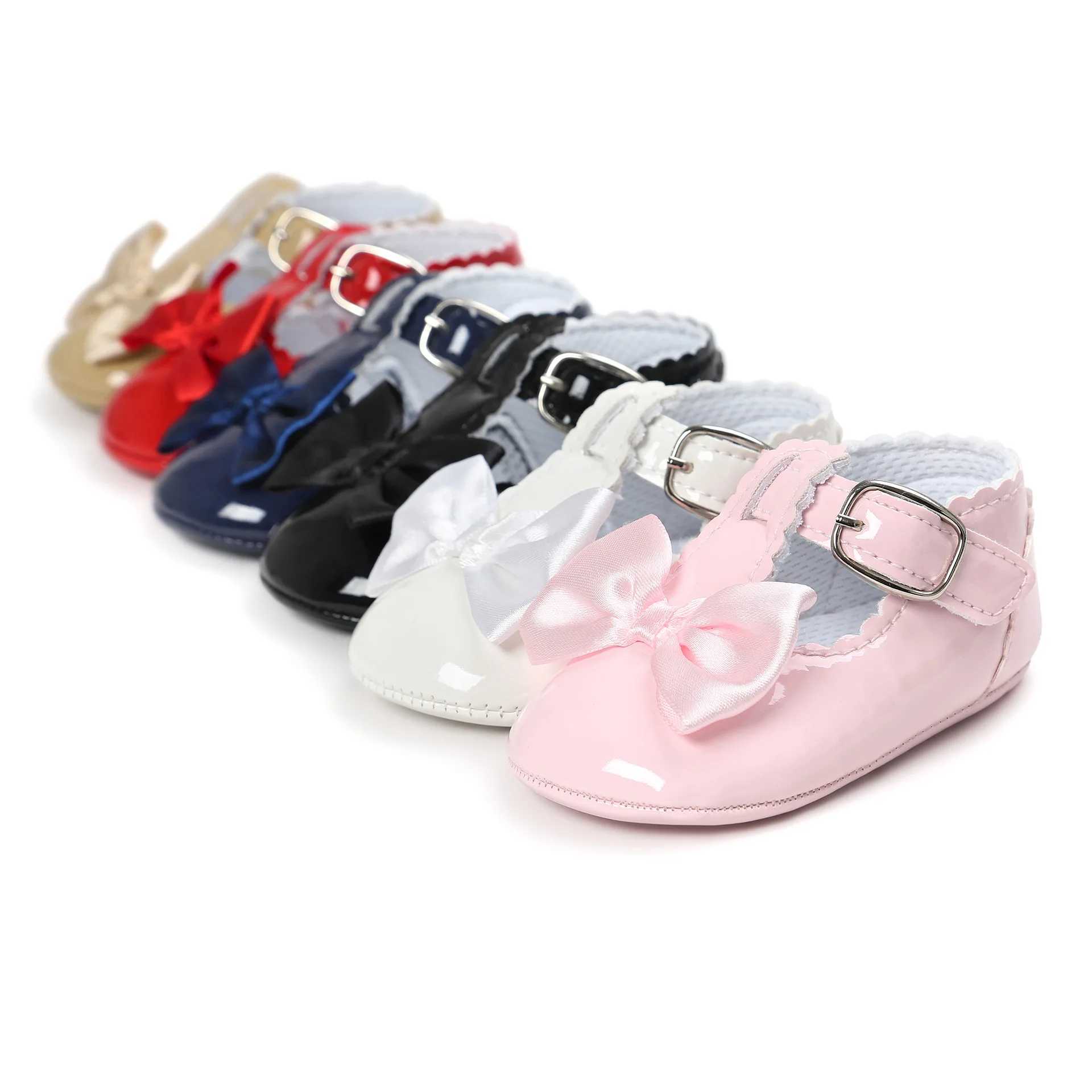 Meckior Baby Girls Shoes Classic Bowknot Rubber Sole Anti-slip PU Girls Dress Shoes First Walker Toddler Crib Baby Shoes X250129