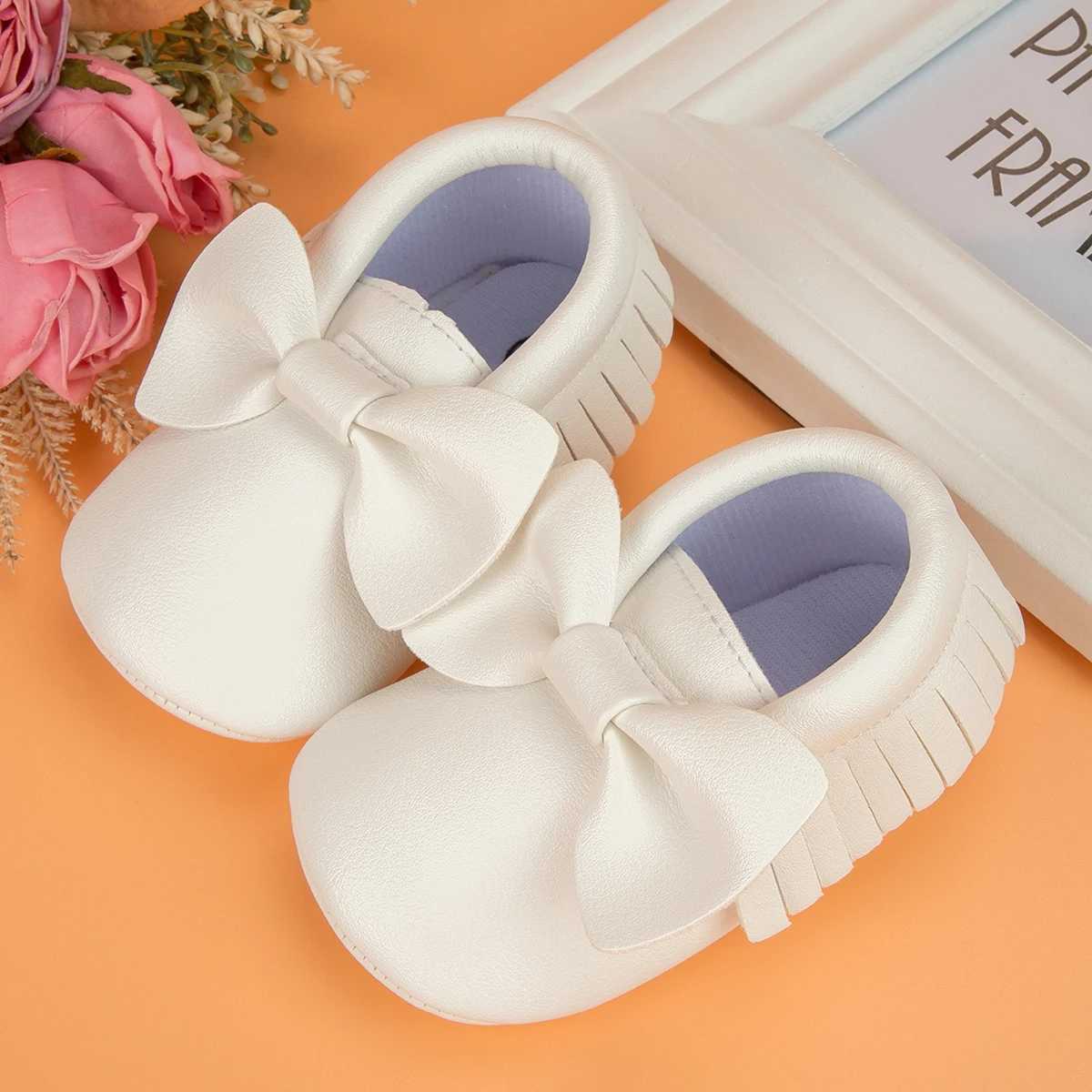 Newborn Baby Girls Fashion Bowknot First Walkers Shoes Anti-Slip Rubber Sole Toddler Crib Shoe X250129