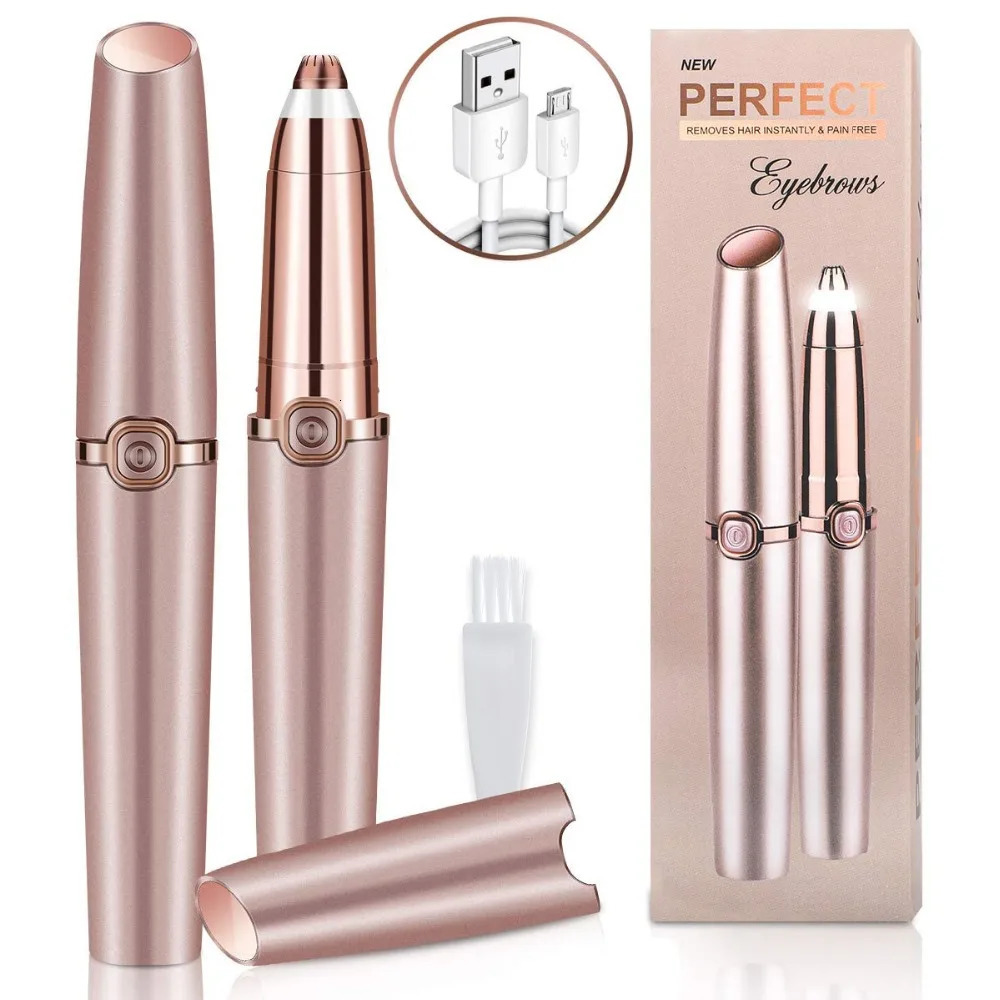 USB Charger n Eyebrow Trimmer for Women Electrical Eyebrow Hair Remover Eyebrow Razor Portable Epilator Facial Remover 250121