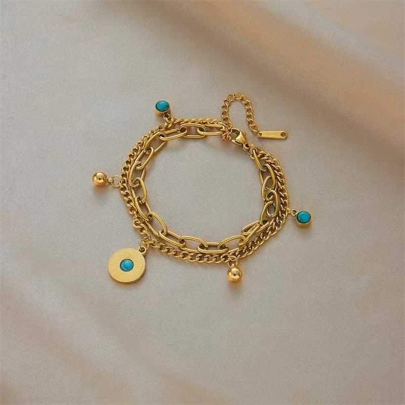 Vintage Stainless Steel Bracelet for Wen Evil Eye Charm Bangles Steampunk Gothic Party Luxury Jewelry Gift X250129