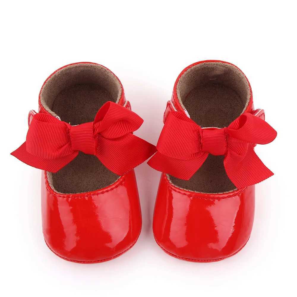 Baby Girl Princess Shoes High Quality PU and TPR Anti-slip Cute Bowknot Toddler Birthday Party Shoes for 0-18 M 2023 New Fashion X250129