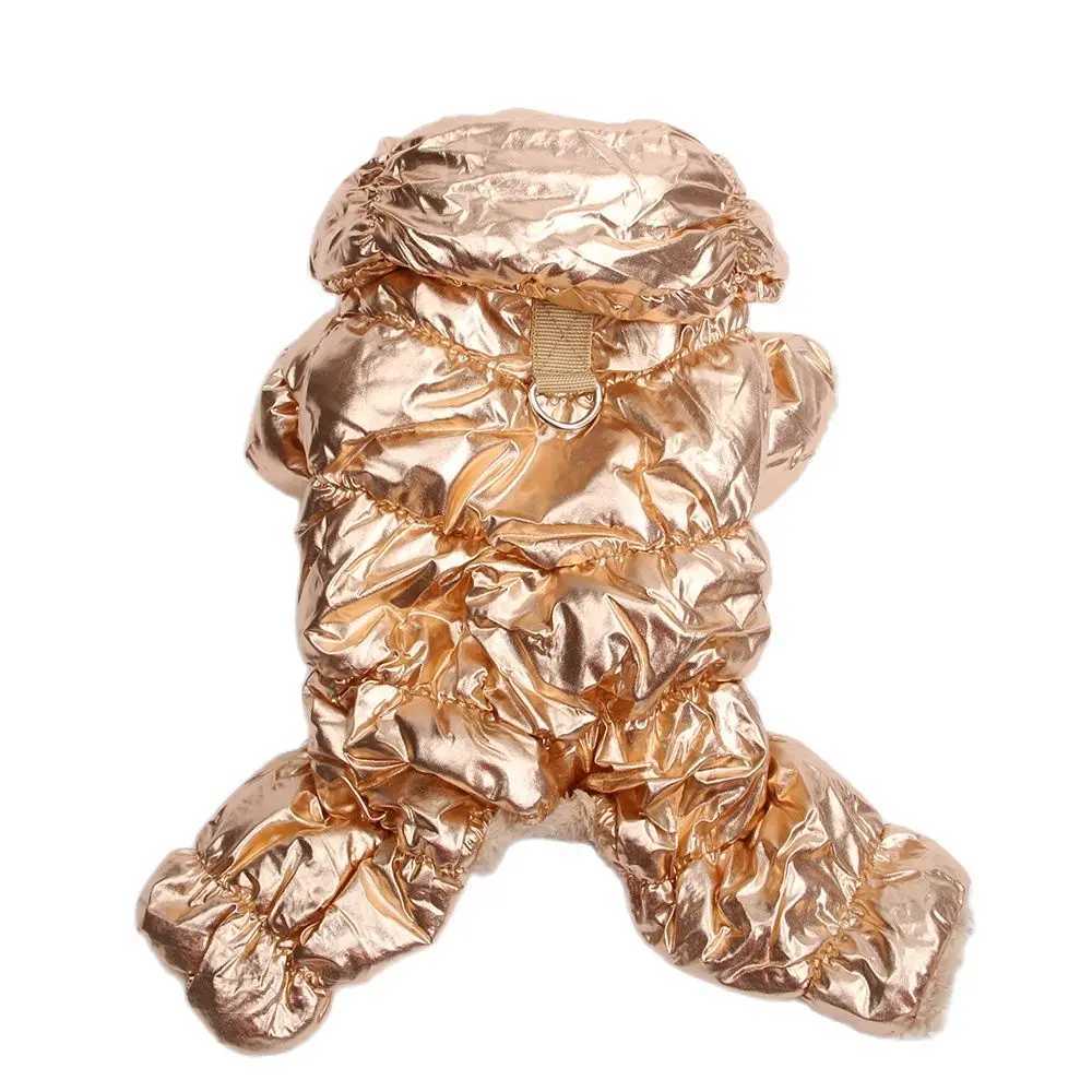 Dogs Cats Winter Jumpsuit with Leash Buckle PU Leather Waterproof Clothes Pet Puppy Coat Jacket Warm Outfit 4 ColoursXJ250121