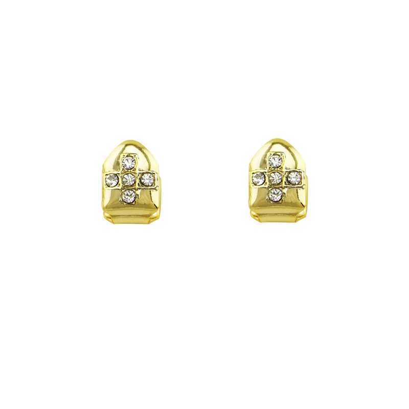Hip Hop Iced Bling Teeth Grillz With Cross Cubic Zircon Caps Micro Pave Top Bottom Charm Grills For Men Women JewelryXJ250114