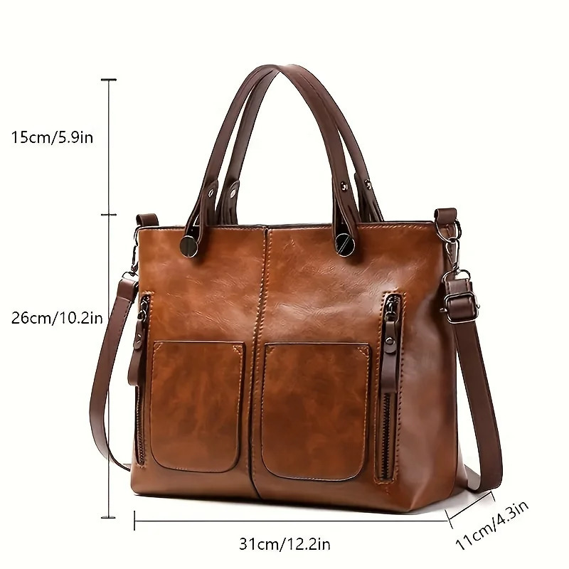 Womens bag fashion classic ten font handbag retro PU leather shoulder bag and wallet casual bag 250109