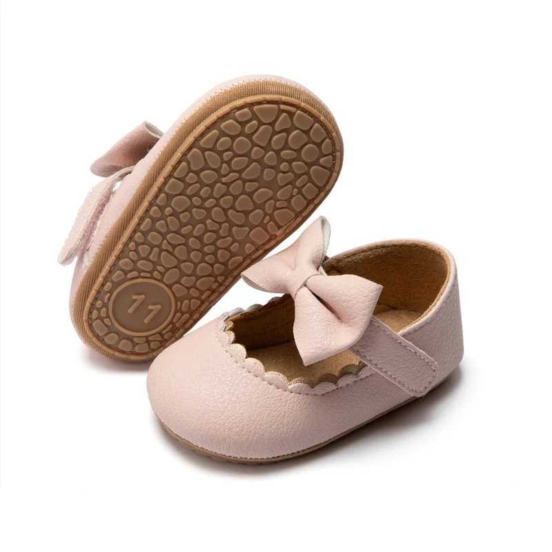 2023 New Baby Shoes Infant Princess Dress Shoes Non Slip Rubber Flat Soft Sole PU First Walkers Newborn Baby Girl Accessories X250129