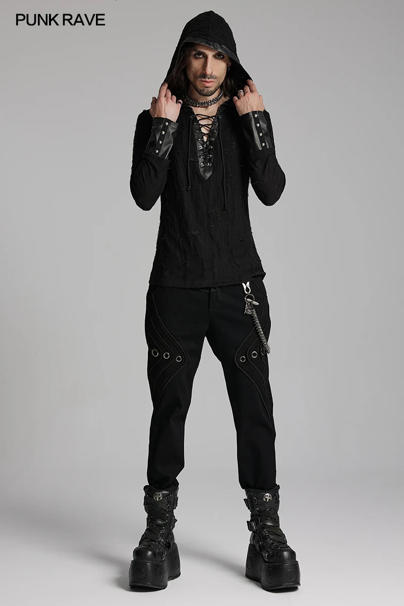 PUNK RAVE Mens Apocalypse Punk Simulated Spine Skeleton Waist Chain Personalized Retro Style Accessories Gifts for Men 250117