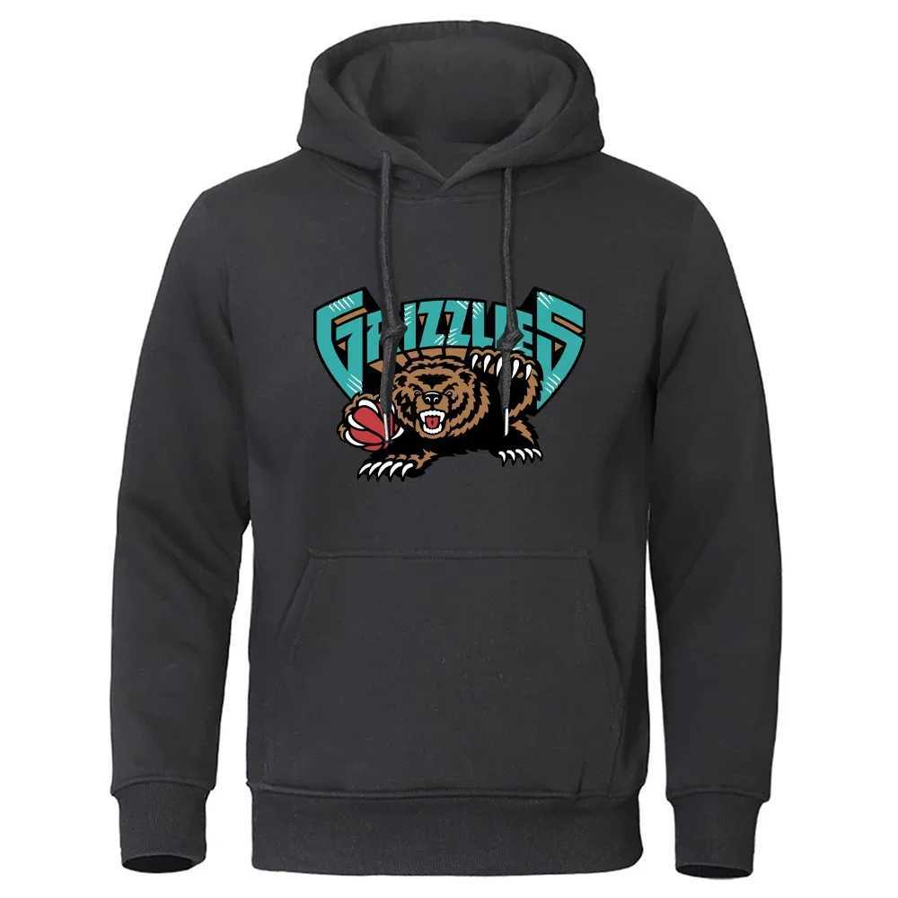 Grizzlies Print Street Style Hoodies Men Autumn Long Sleeve Pullover Tops Casual High Quality Outdoors ClothesXJ2500118