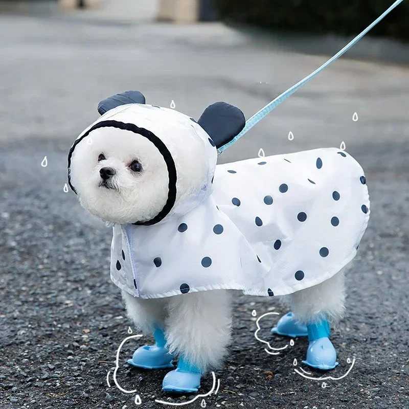 Dot Raincoats Pet Dog Clothes Fashion Clothing Dogs Super Small Cute Chihuahua Print Waterproof Rainwear Pet Clothing SuppliesXJ250121