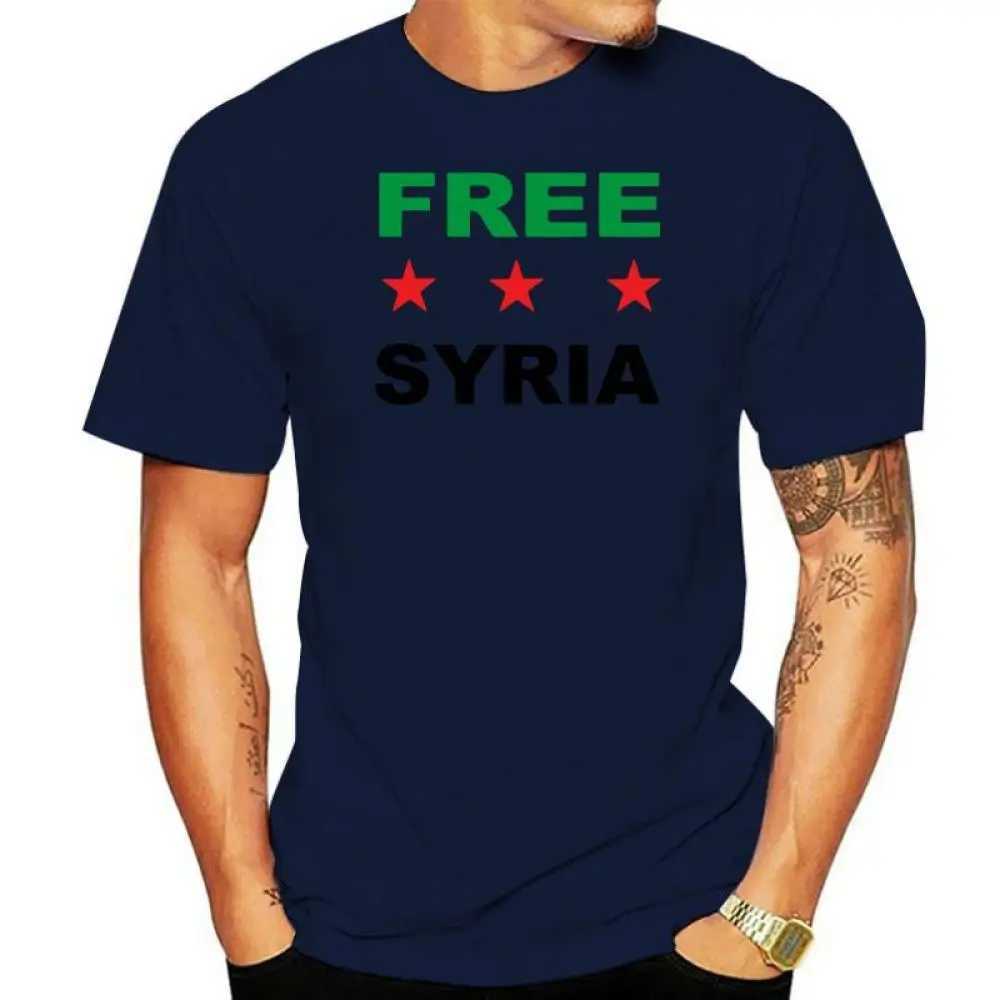 Free Syrian Flag 3D Printed Casual T-shirt Simple Versatile Round Neck T-shirt Mens Loose Cozy Breathable Short Sleeve ClothesXJ250117
