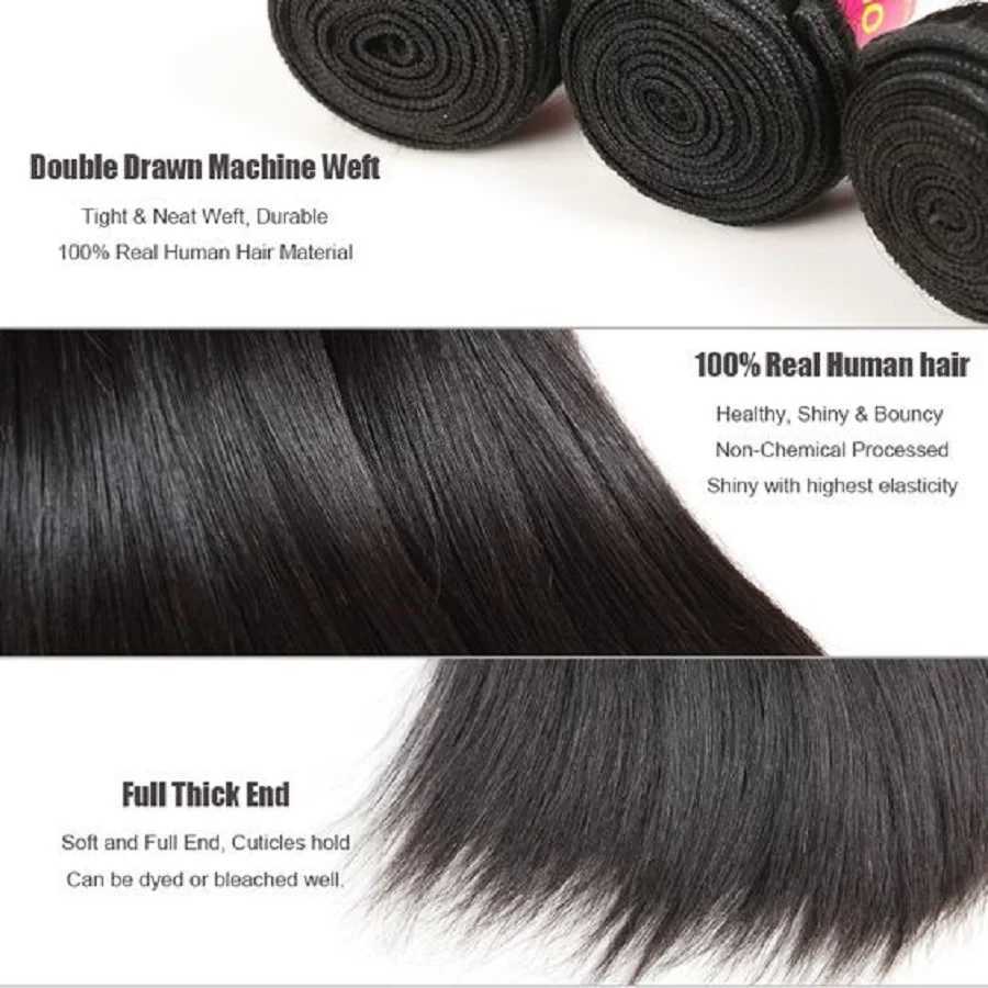 MEODI HAIR Hair extensions Straight Bundles 30 40inch Brazilian Hair Weave Frontal 4x4 13x4 13x6 Hd 3 Bundles With Clo HumanXJ250120