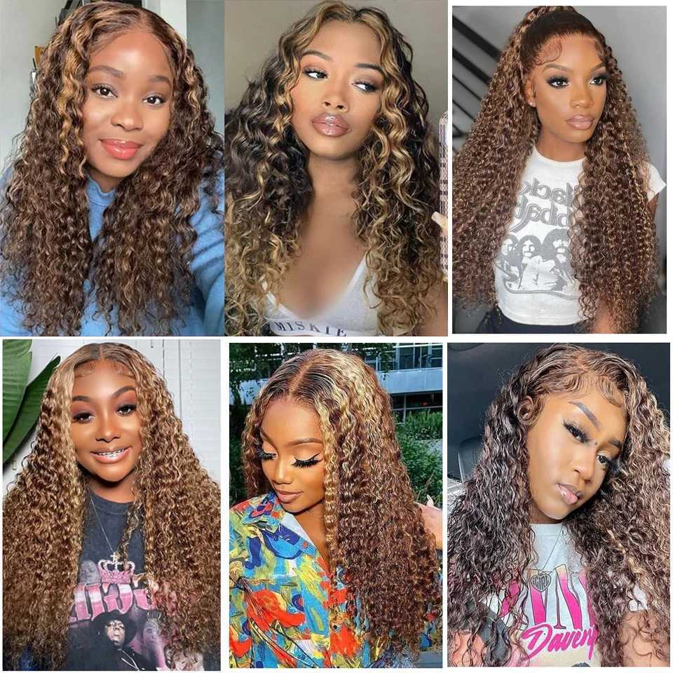 Highlight Deep Wave Bundles With Clo 4/27 Deep Curly Human Hair With 4x4 Clo Remy Hair Extensions Beaushine HairXJ250120
