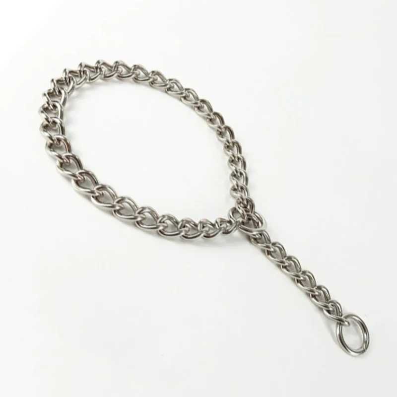 Metal Stainless Chain Dog Collar Silver Cuban Link Dog Slip Chain Choke Collar Steel Strong Slip Dog Collars for Pet X250129