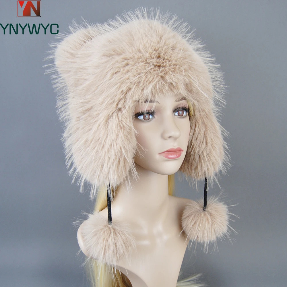 Raccoon Fur Bomber Hat Raccoon Fur Hat Womens Winter Hat Raccoon Fur Hat 250109