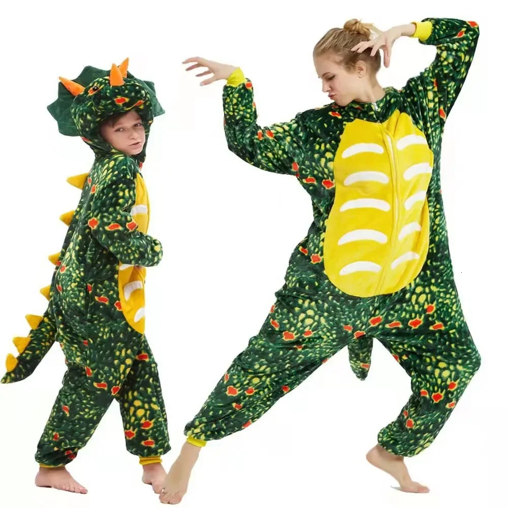 Halloween Dinosaur Animal Cartoon Hooded Jumpsuits Kids Onesies Kigurumi Dragon Pijama Panda Sleepwear Adult Onesie Boy Onesies 250114