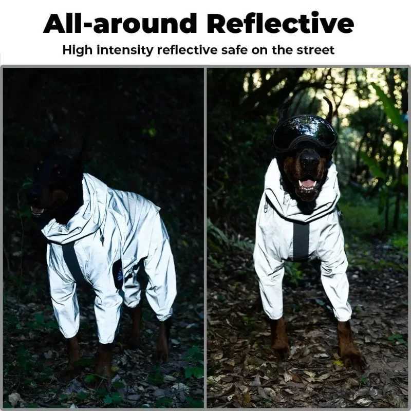 Reflective Pet Dog Jumpsuit Waterproof Raincoat Sunscreen Dog Outdoor Clothes Jacket for Small Medium Large Dog Pet SuppliesXJ250121