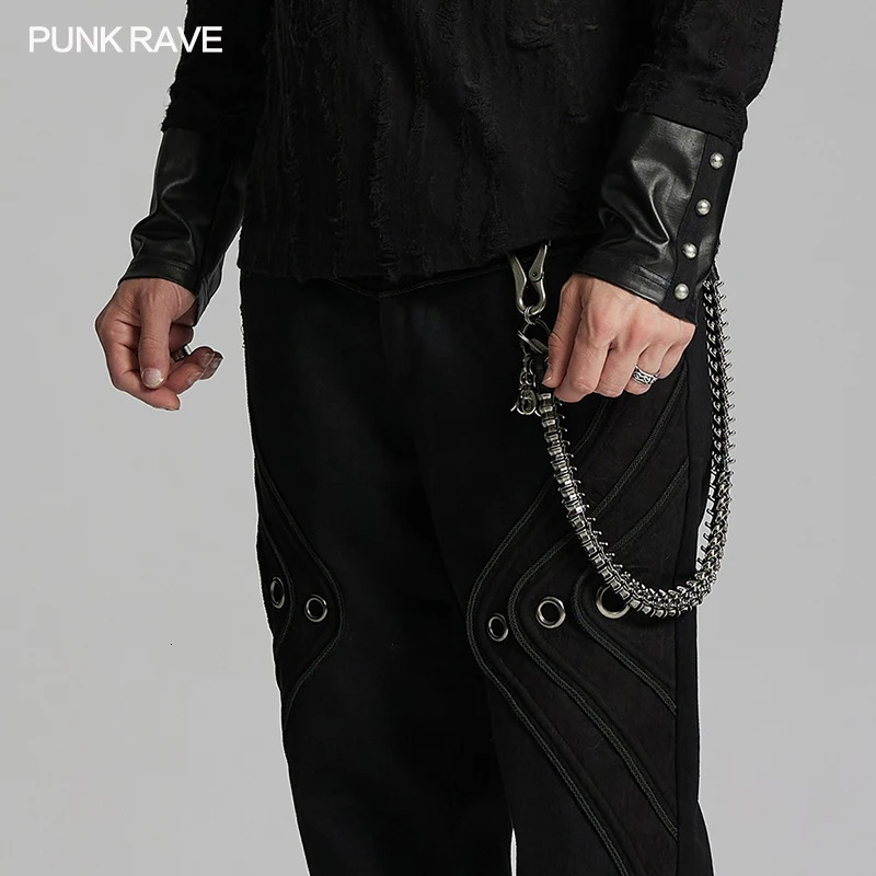 PUNK RAVE Mens Apocalypse Punk Simulated Spine Skeleton Waist Chain Personalized Retro Style Accessories Gifts for Men 250117