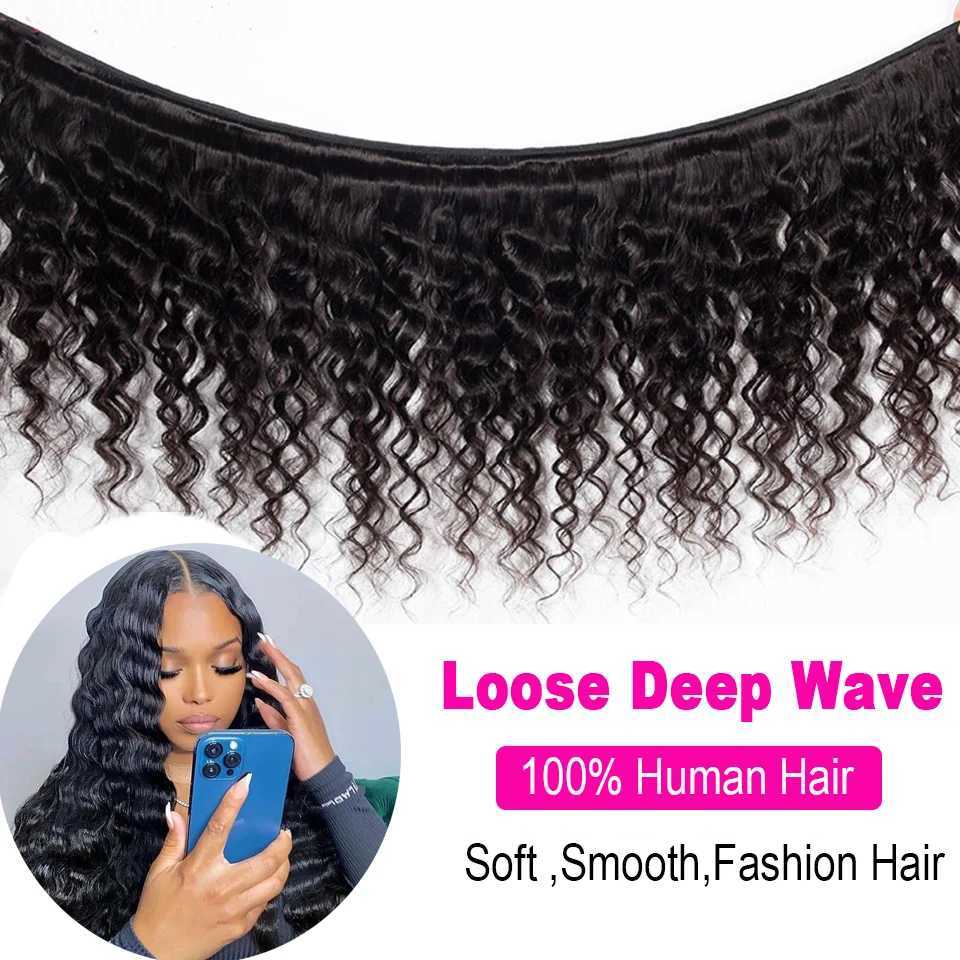 Wholesale Loose Deep Wave Human Hair Bundles With Clo 4x4 13x4 Frontal Clo and Bundles 100% Virgin Human Hair 8-30XJ250120