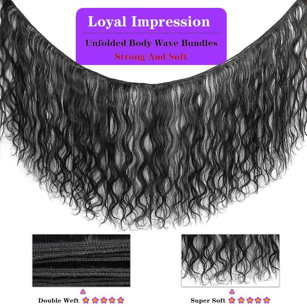Brazilian Virgin Raw Human Hair Bundles With 4x4 Clo Body Wave 13x4 Frontal Transparent Lace Hair Bundle 3/4 ExtensionsXJ250120