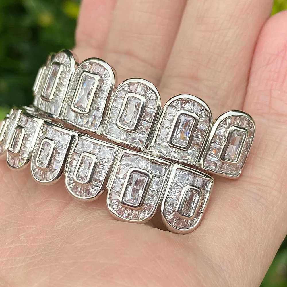 RACHELZ Luxury Sugar Cubic Zircon Teeth Grillz Hip Hop Iced Out CZ Stone Dental Grills For Men Women Tooth Caps Decor JewelryXJ250114