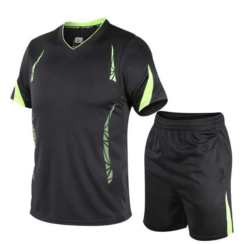 Sports suit mens summer fitness short sleeve T-shirt mens fast drying clothes running loose casual Sportswear large X250129