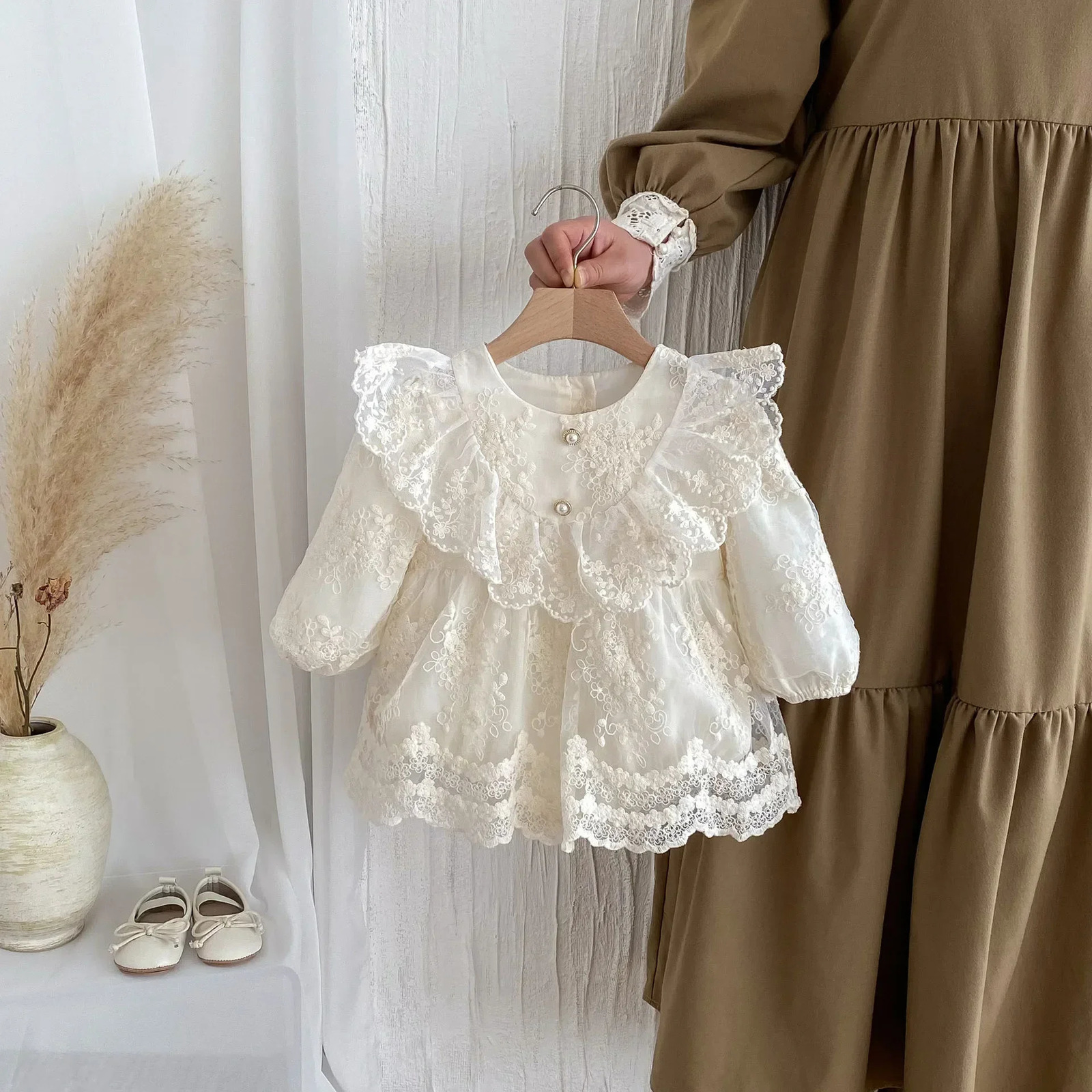 4055 Baby Clothes Bag Fart Clothes Autumn Korean Baby Girls Romper Dress Princess Climbing Clothes 250116