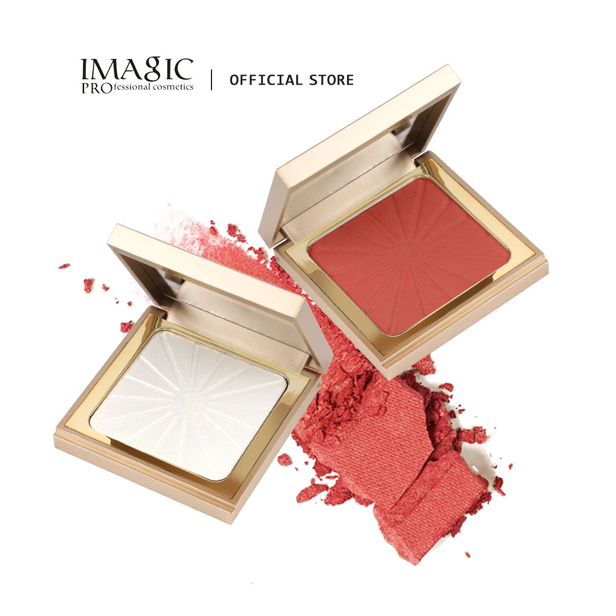 IMAGIC 8-Color Face Blush Highlighter Palette Natural Cheek Pigment Rouge Highlighter Brighten Long-Lasting Makeup Cosmetics 250121