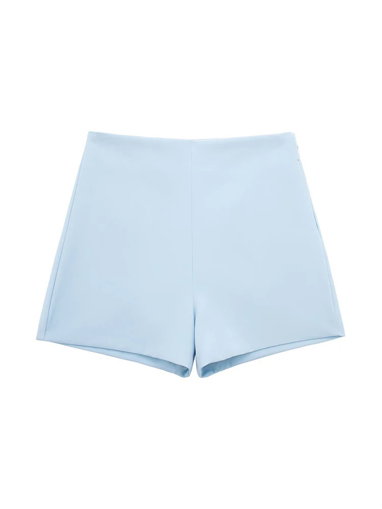 UETEEY High Waist Fashion Solid Side Zipper Shorts for Women Streetwear Casual Blue Short Summer Pattern Shorts 250118