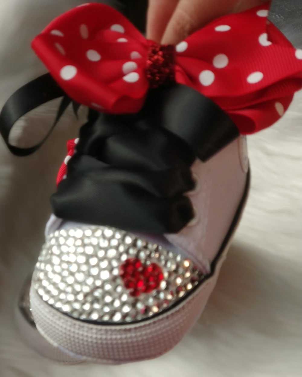 Dollbling Polka Dot Little Cutie Star Sneaker Sparkle Baby Canvas Shoes Stunning Pram 0-1Y Princess girl Sneaker walkers X250129