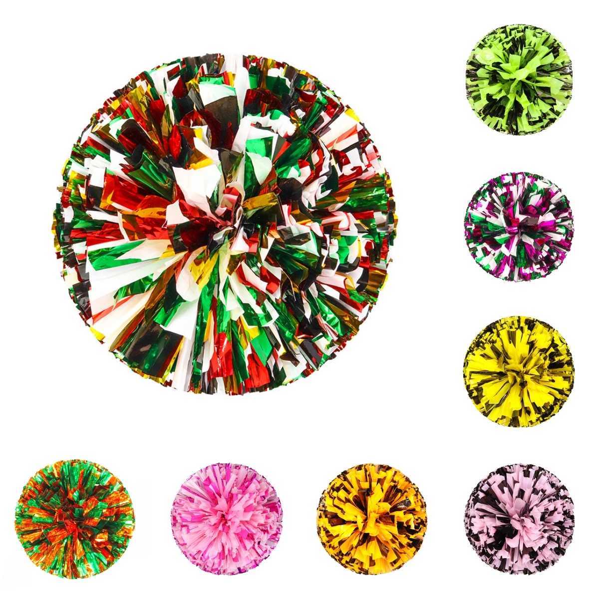 Female Color Cheerleading Pom Poms Finger Cheerleading Ball Black and Blue Gold Silver Red Green Dance Cheerleading AccessoriesW250121
