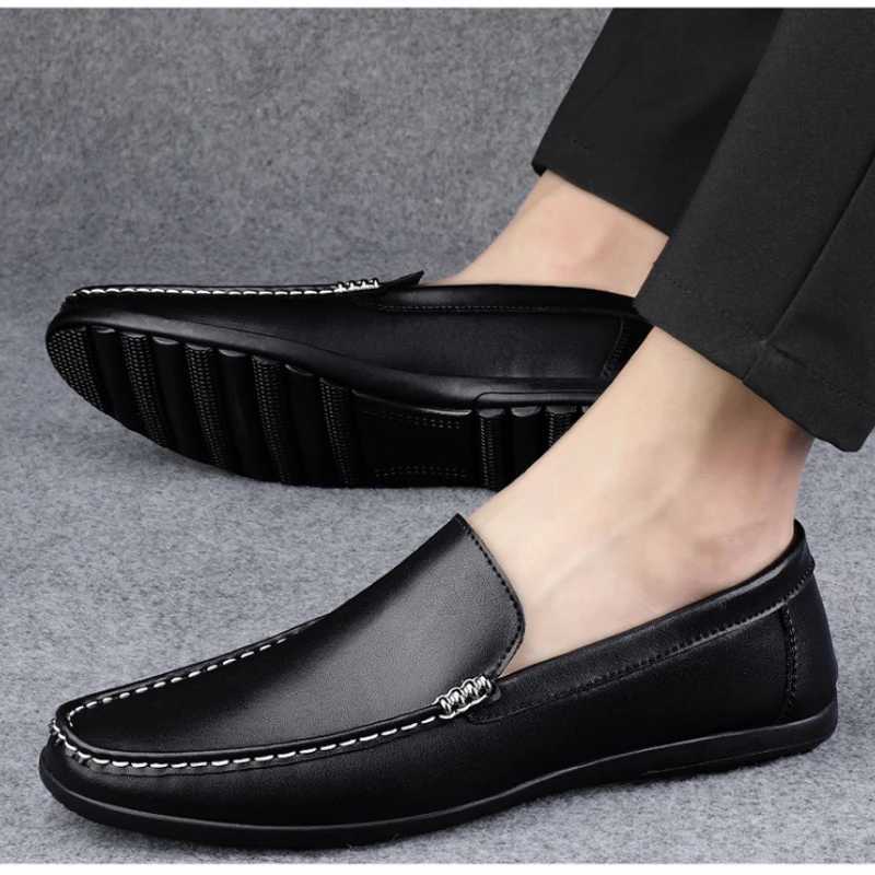 2025 Handmade Casual Men Genuine Leather Shoes Leather Casual Shoes Men Loafers Comfy Boat ShoesXJ250118