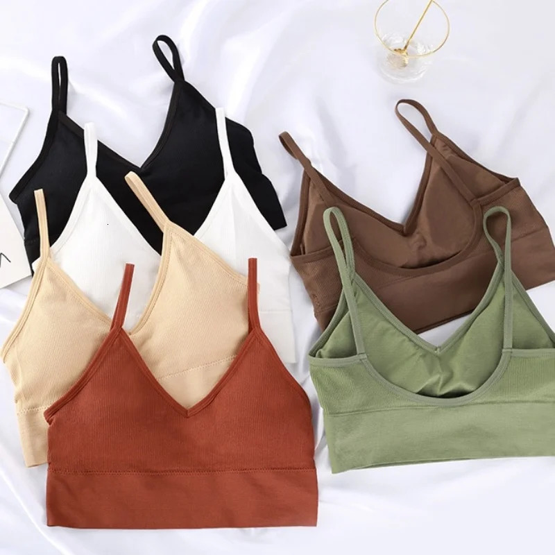 Kit 4 Women Seamless Bra Set Sexy Beautiful Back Cotton Comfortable Breathable Padded Underwear 250122
