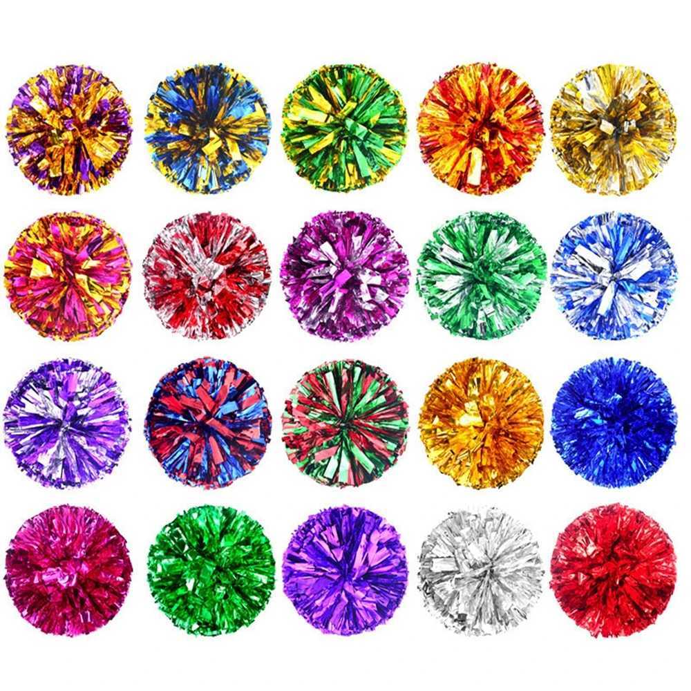 pc Cheerleader Pom Poms Competition Cheering Ball Club Sport Supplies Dress Costume Poms Baton Handle DecoratorW250121