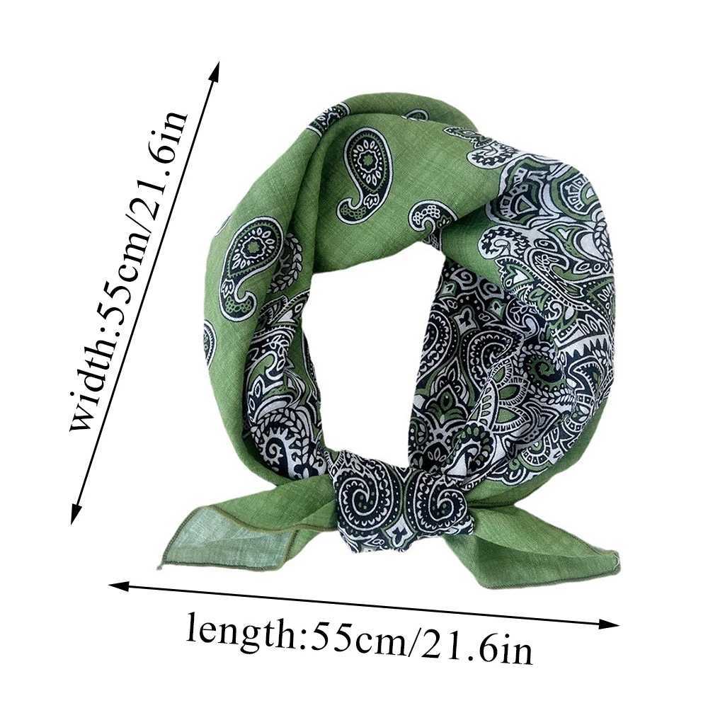 Luxury Floral Print Cotton Linen Square Scarf Women Soft Hair Scarf Square Handkerchief Ladies Neck Scarves Cute Head Scarfs W250118