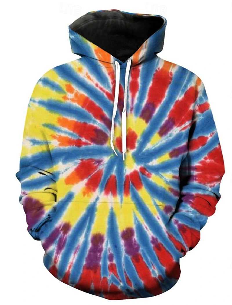 Autumn New 3D Print Tie-dye Graphic Hoodie Men Women Oversize Sweatshirt Colorful Clothing Harajuku Y2K Pullover Casual Hooded W250117
