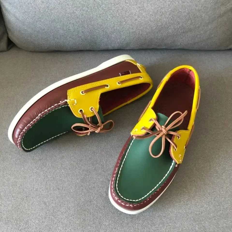 2025 Handmade Loafers Shoes for Men Genuine Leather Driving Shoes Designer Fi Docksides Boat Shoes Men FlatXJ250118