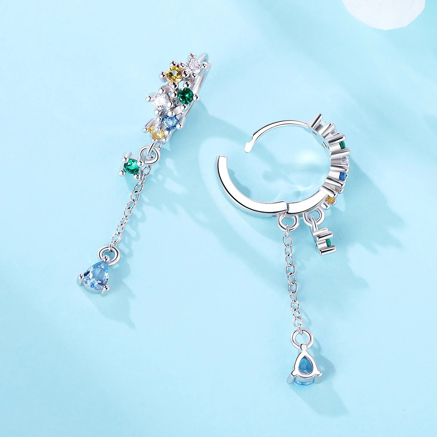 925 Sterling Silver Colorful Irregular Pendant Earrings For Women Womens Tassel Earrings Fashion Jewelry Birthday Fine Gifts 250120