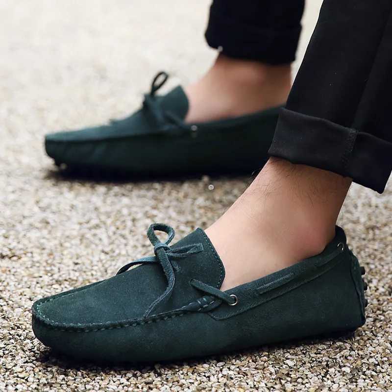 2025 Luxury Men Loafers Soft Boat Shoes Man High Quality Mens Shoes Casual Suede Genuine Leather FlatsXJ250118