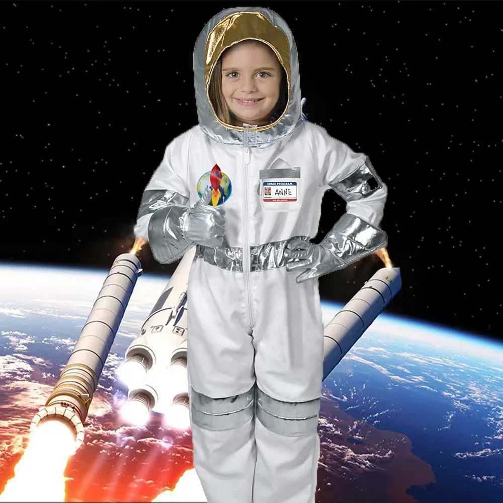 Children Astronaut Spaceman Space Suit Cosplay Costume Boys Girls Performing Props Halloween Party Dress Up Birthday Gift W250117