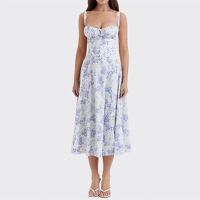 2024 Autumn Fashionable Printed Sleeveless Sweet Dress for Women 250113
