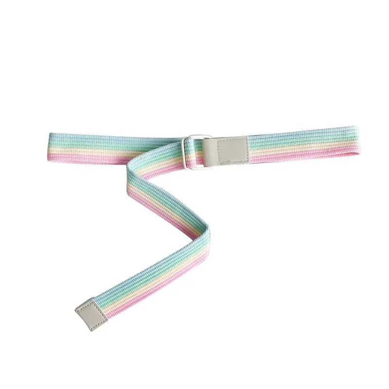 Student canvas belt rainbow nylon belt outdoor girl belt jeans belt cute clothing accessories W250120