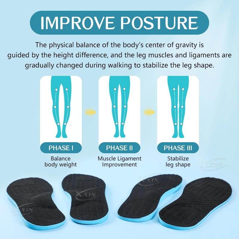 Men Women X leg Insoles Orthopedic Shoe Pads O leg Insole Flat Arch Shoe Inserts Size 35- 250120