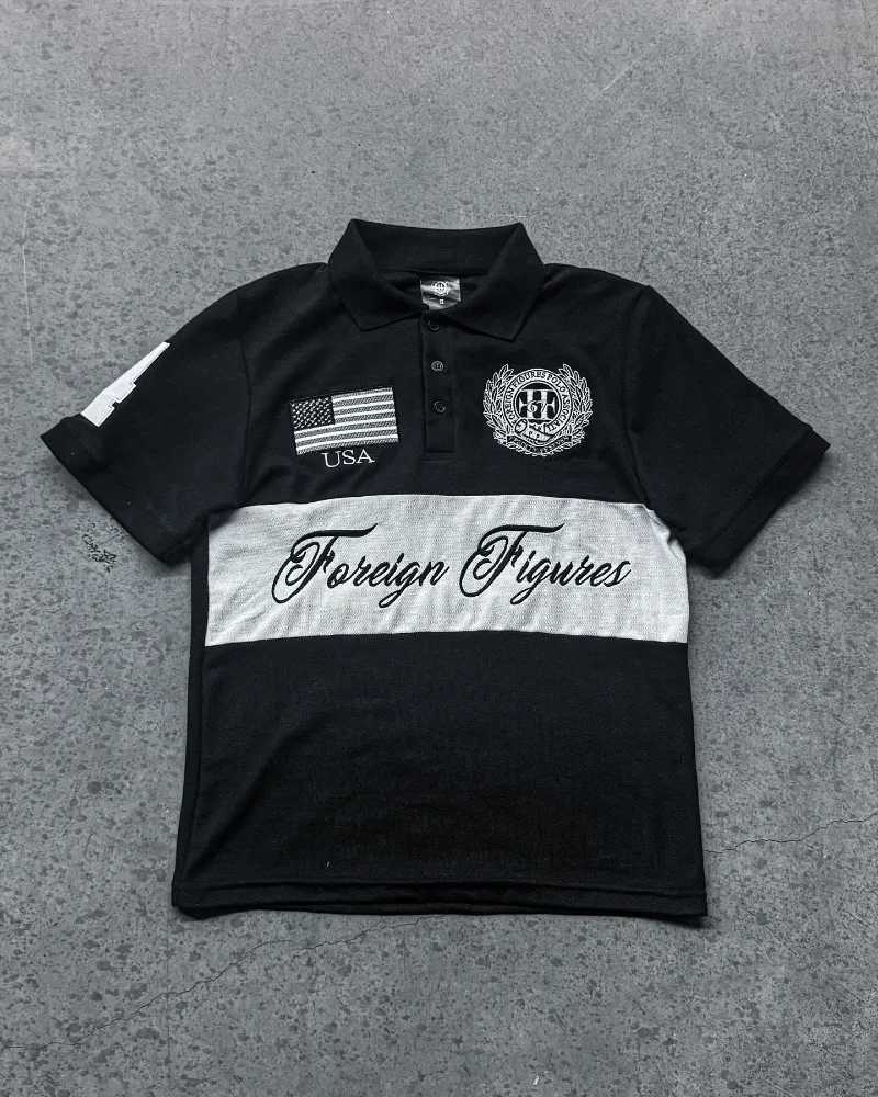 American Gothic Harajuku Alphabet embroidery design Polo shirt men clothing Y2k street fashion vintage shirt new trend lapel top W250117