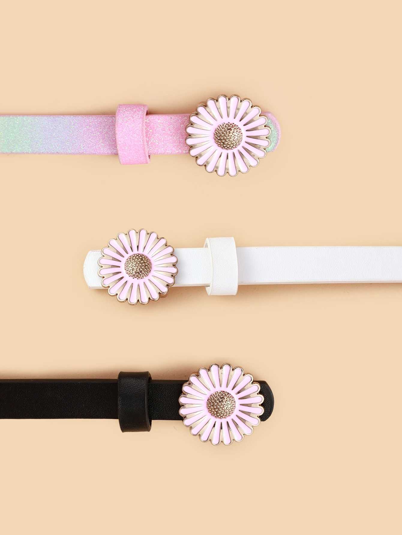 Ladies newly arrived floral buckle strap high-quality PU Trouser strap tight jeans dress decoration strap W250120
