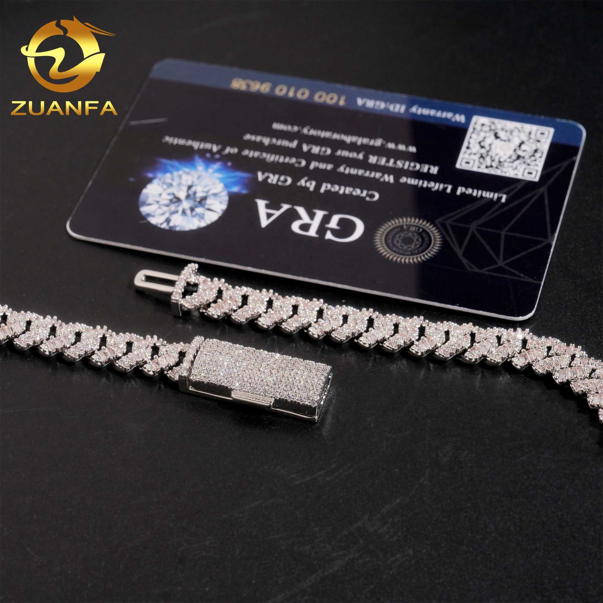 Women necklace silver 925 iced out vvs moissanite 8mm width chain diamond hip hop jewelry cuban link chain