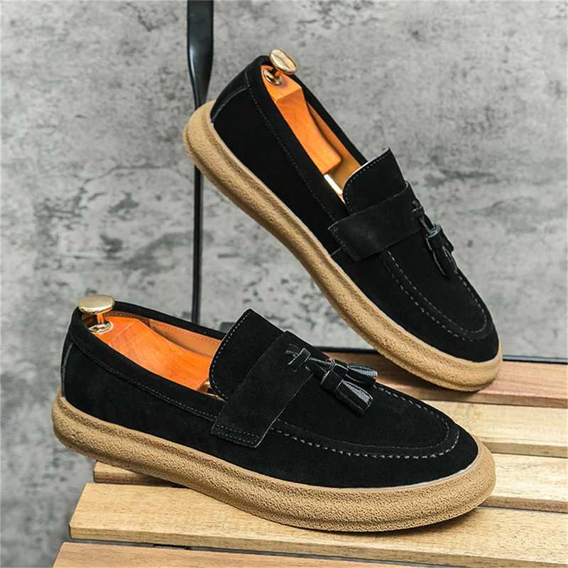 Handmade Outdoor Men Loafers Casual Leather Shoes Fi Mens Boat Shoes New Arrival Male Dress Footwear Slip SoftXJ250118